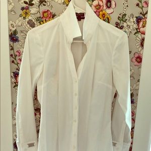 White EXPRESS stretch button down